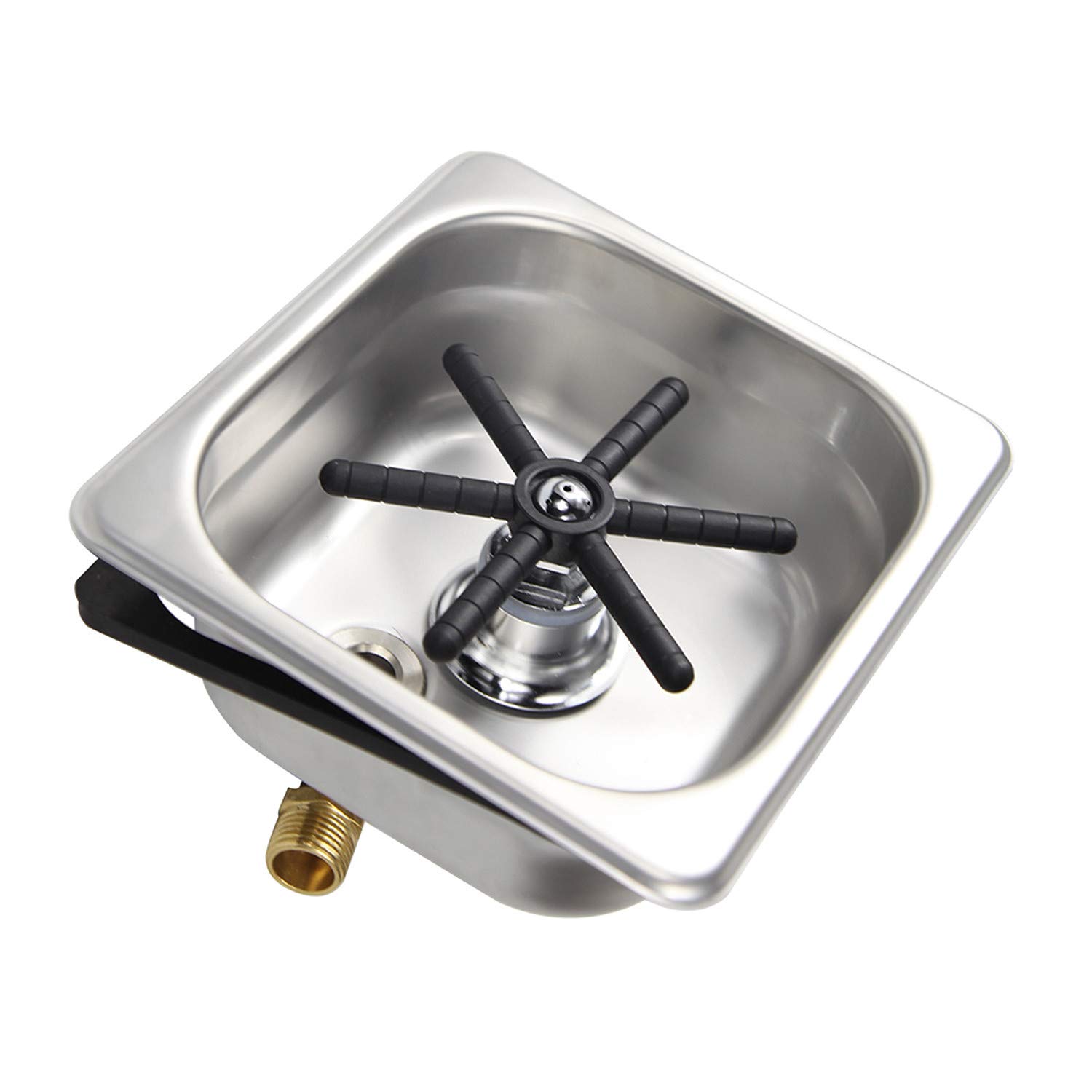 YBB Portable Cup Washing Machine Glass Rinser Pitcher for Household/Bar （Including Stainless Steel Square Pool）