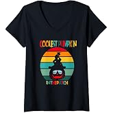 Womens Coolest Pumpkin In The Patch Halloween V-Neck T-Shirt