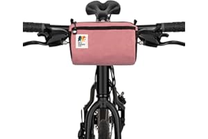Oso Supply Co - Bike Handlebar Bag – Waxed Canvas Exterior with Quick-Access Waterproof Zipper, Side Mesh Pockets and Spacious Storage – Ideal for Cycling, Commuting and Adventure Rides (Coral)
