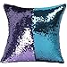 MOCOFO Glitter Pillow 16X16 Set of 4 Reversible Sequins Pillow Cover Magic Mermaid Sequence Pillowcase Purple Couch Color Changing Decor Cushion Covers for Sofa