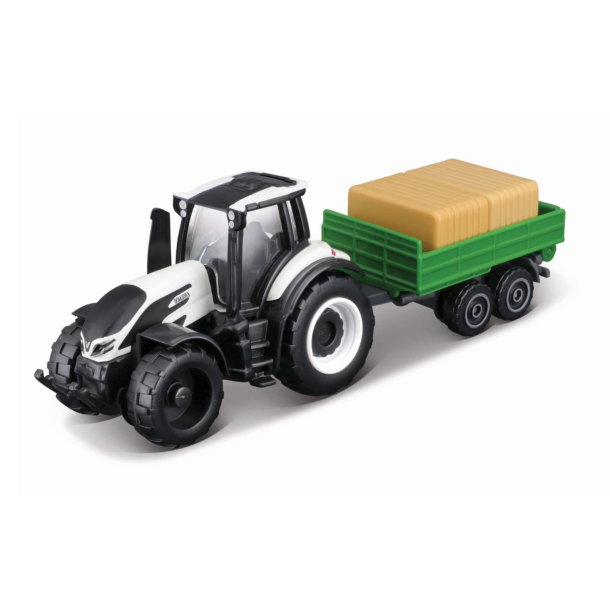 Maisto Mini Working Machines VALTRA M2/Q TRACTOR WITH TIPPING TRAILER – 3” – Incredibly Detailed Die-Cast Replica Collectible Model, Grey