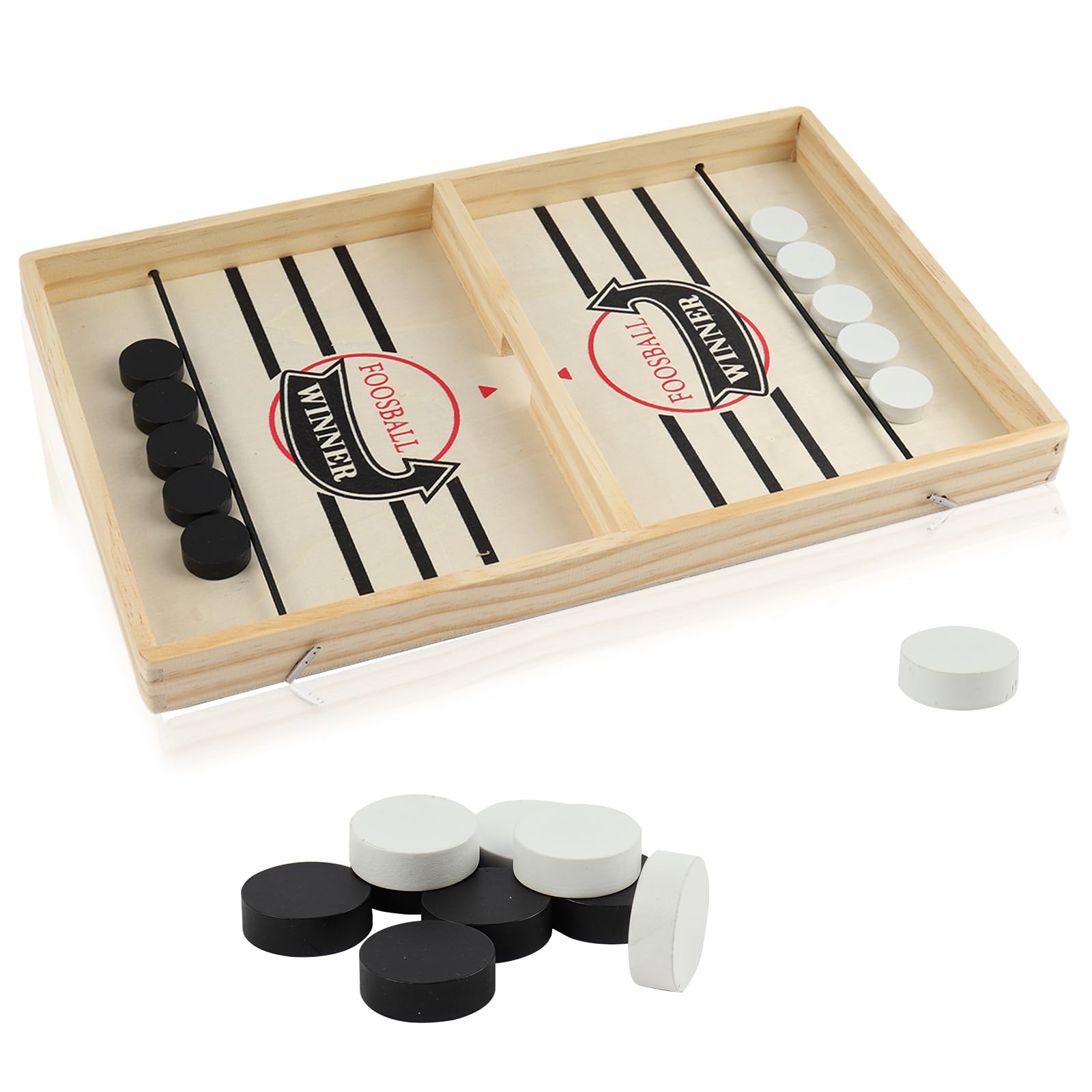 Fast Sling Puck Game,Slingshot Hockey,Wooden Paced Sling Puck Winner Interactive Board,Desk/Table Funny for Adults for Christmas Stocking Filler โ image 1