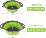 ZUOFENG Colander Set Foldable Silicone Filter 8 and 9.5 inch Red view 5