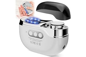 ERDFCV Automatic Electric Nail Clipper, 2025 New Electric Nail Clippers for Seniors with LED Light & 2 Speeds, Nail Scraps Storage, USB Rechargeable Safety Fingernail Trimmer for Baby/Woman/Adult (Silver)