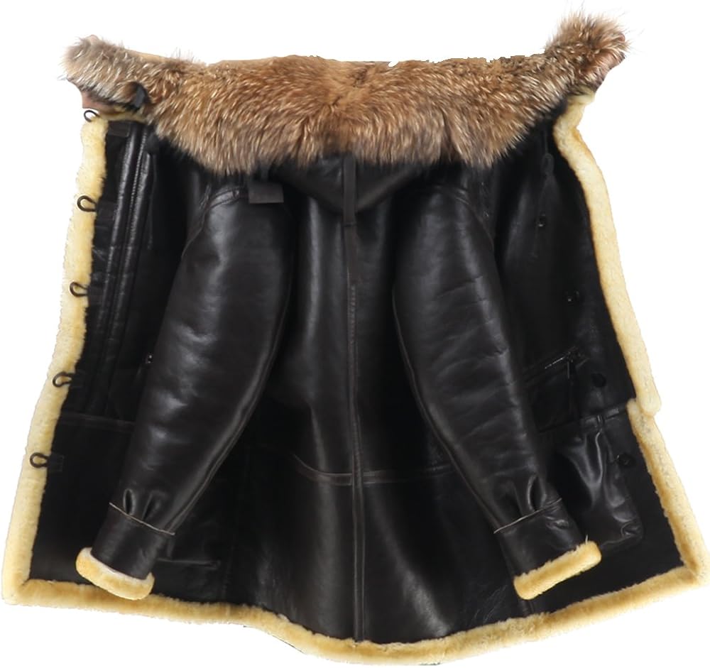 Amazon B 7フライトジャケット ムートンジャケット レザージャケット メンズ 本革ボマージャケット 飛行服の上着 メンズ 通販