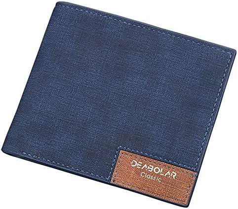 Mens Bifold Slim Wallets,Front Pocket Minimalist Wallet (Coffee) (Blue)