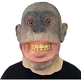 Yimianshou Monkey Mask Funny Animal Gorilla Creepy Halloween Cosplay Latex Scary Realistic Face Weird Mask for Adults