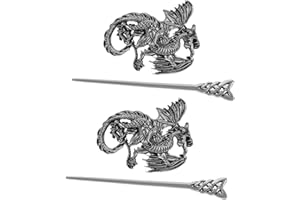 Kichvoe 2pcs Dragon Hair Pins Vintage Metal Hair Accessories for Women for Buns for Weddings and Daily