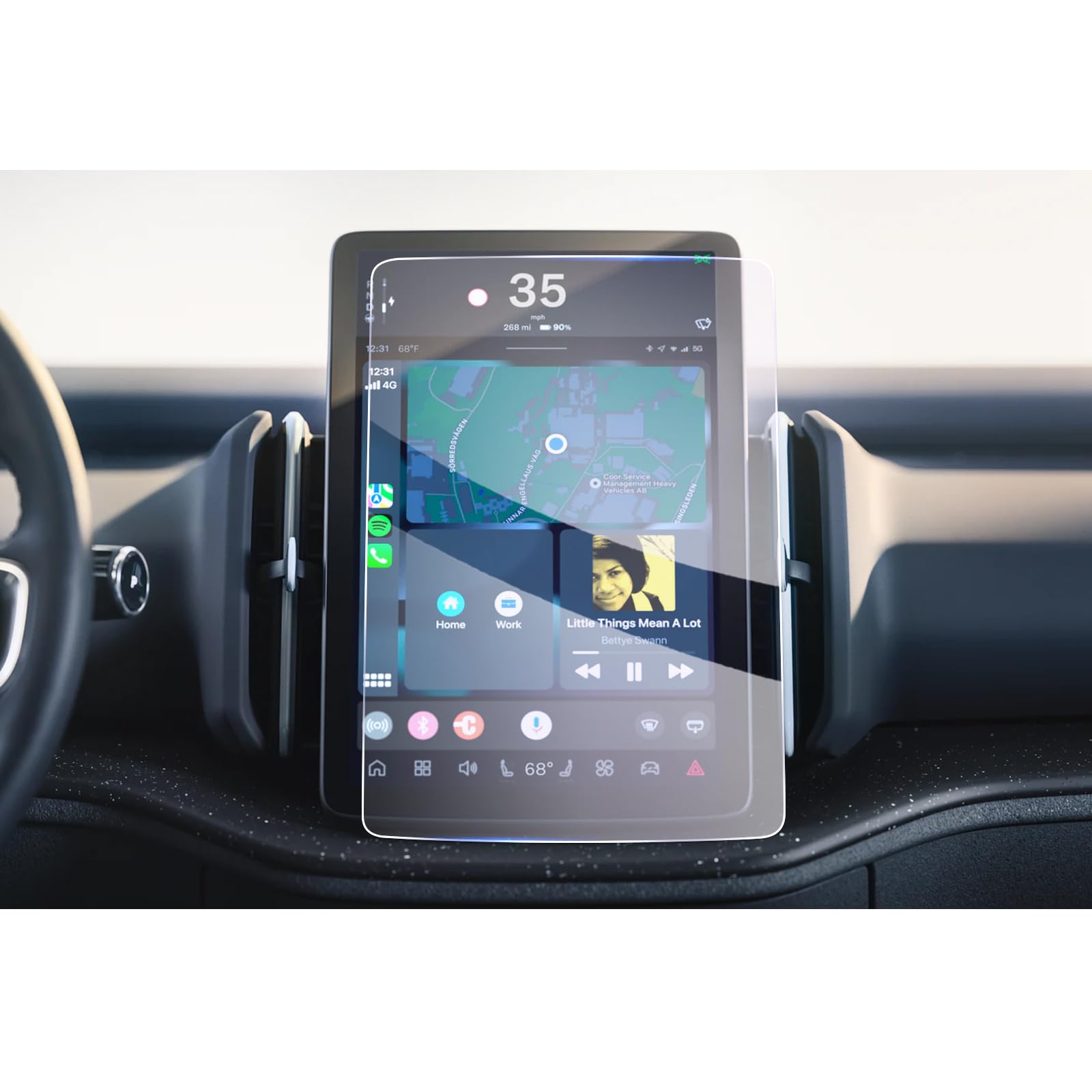 GAFAT Compatible with Volvo EX30 2024 2025 12.3" Navigation Protective Film, Glass Screen Protector for Volvo EX30 2024 12.3 Inch Touchscreen Display Navi GPS, 9H Anti-Scratch