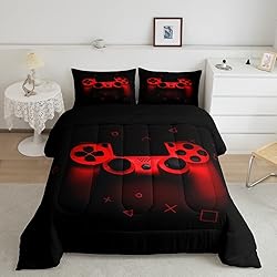 Boys Gamer Comforter Set King Size,Gamepad Bedding