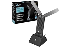 TP-Link BE6500 WiFi 7 USB Adapter (Archer TBE400UH) – Tri-Band 6GHz/5GHz/2.4GHz, High-Gain Adjustable Antennas, USB 3.0 Cradl