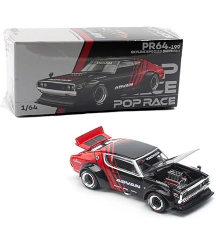 ミニカー POPRACE 1/64 SKYLINE GT-R V-S DRIFT POPRACE 1:64 SKYLINE GT-R DRIFT (KENMERI) - ADVAN LIVERY – Horizon