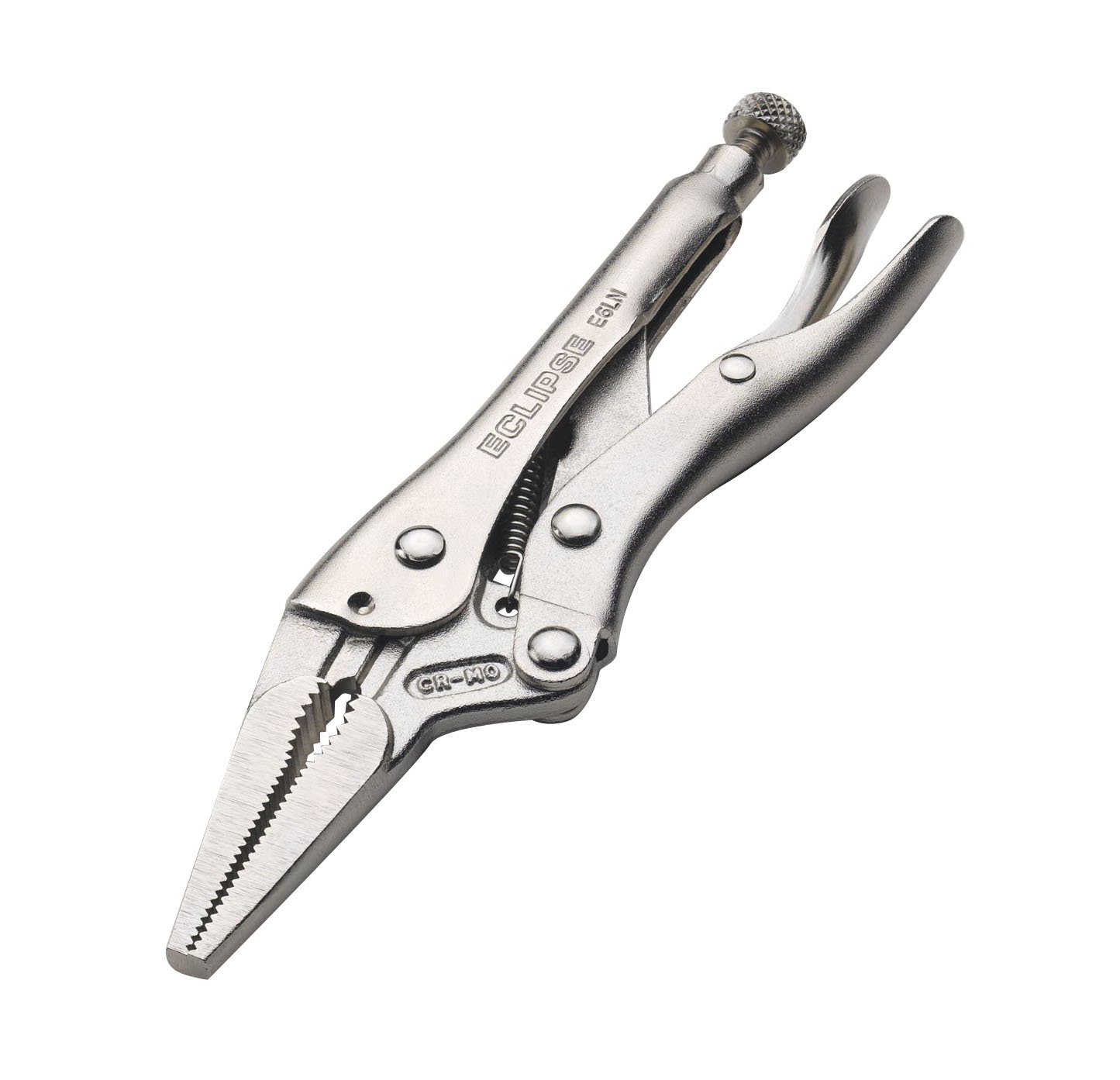 Eclipse E6LN Long Nose Locking Pliers with Swivel Cutters, Chrome