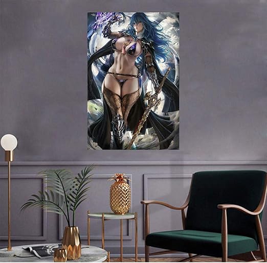 Amazon 奇抜な剣セクシーな女の子キャンバス絵画日本のポルノアニメポスタープリントヌードレディーボディウォールアート写真寝室家の装飾40 60センチフレームレス アートフレーム ポスター オンライン通販