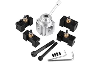Lathe Post Tool, Set of Aluminum Alloy Quick Change Mini Lathe Tool Post and Holder Kit
