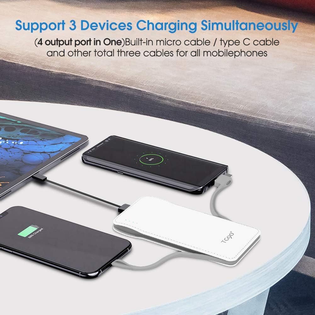 Cell Phone External Battery Packs TG90 10000mAh Power Bank with Built