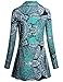 Miusey Going Out Tops for Women, Ladies Cowl Neck Tshirt Long Sleeve Cotton Shirt Tees Fall Outfits Loose Blouses Casual Wear Ruched Gradient Tunics for Leggings with Trim Button Paisley Blue L