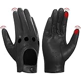 Harssidanzar Leather Driving Gloves For Women's,Summer Lambskin Unlined Ladies Driving Gloves GL009