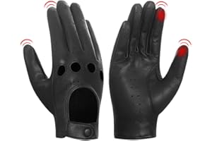 Harssidanzar Leather Driving Gloves For Women's,Summer Lambskin Unlined Ladies Driving Gloves GL009