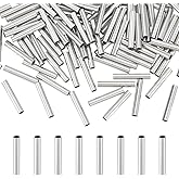 UNICRAFTALE 100Pcs 304 Stainless Steel Tube Beads 15mm Long Connector Loose Beads Metal Straight Smooth Spacer Beads for Bracelet Craft Jewelry Making Findings Hole 2mm