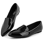 MUSSHOE Pointed Toe Flats for Women: Comfortable Business Casual Work Shoes - Soft Faux Suede Slip On Loafers with Arch Support for Office & Walking