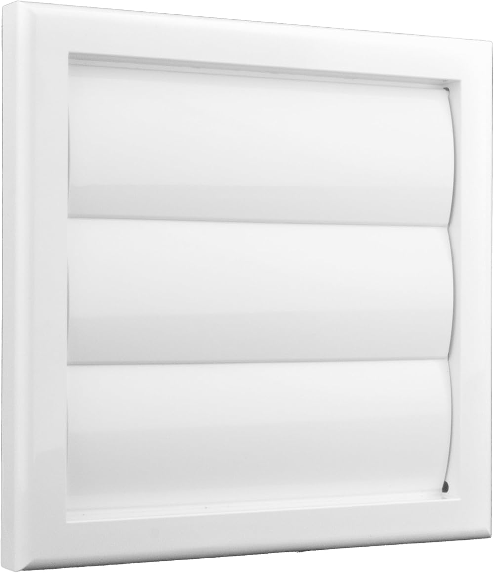 VENTS UK 100mm White External Gravity Vent Grille 155x155mm Ducting