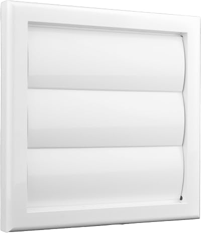 VENTS UK 100mm White External Gravity Vent Grille 155x155mm Ducting