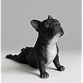 Artgenius Dog Collection- French Bulldog Statue Bulldog Figurine Small Bulldog Loss Sypmpathy Gift,Lying (Black)