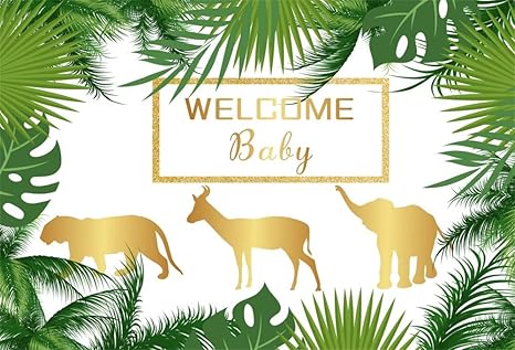 Amazon Com Aofoto 8x6ft Welcome Baby Golden Wild Animals Backdrop