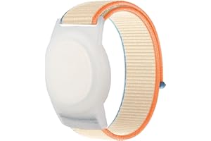 QONUIY Kids Wristband Compatible with Apple AirTag, Protective Case for Air Tag GPS Tracker Holder with Nylon Bracelet, Adjustable Anti Lost Watch Band for Toddler Child Elder (dddd)