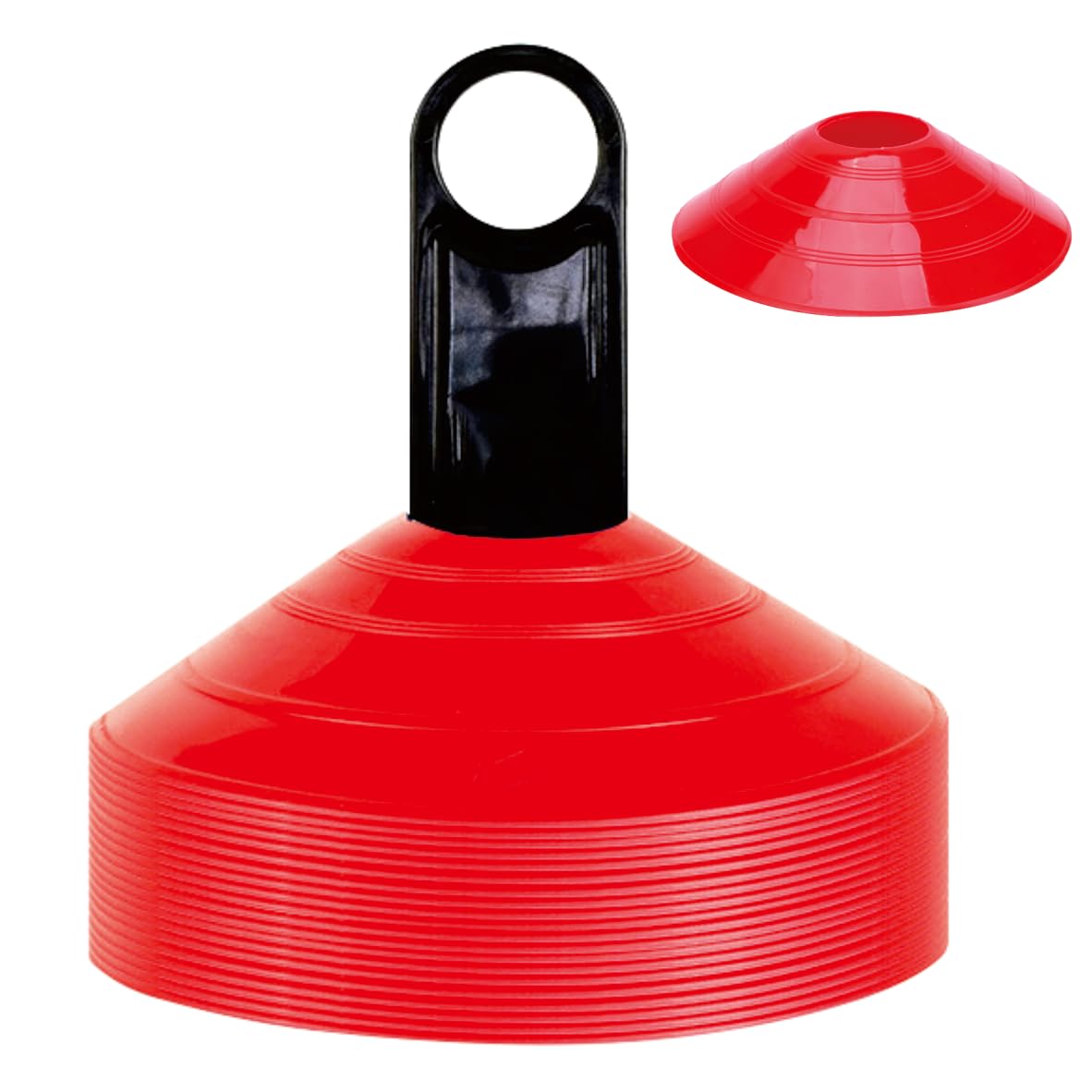 Easy Funny Football Sports Training Disc Boundry Marking Cones One Colour Set Of 20 (Red)