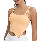 Longline Sports Bras for Women Adjustable Workout Gym Fitness Yoga Padded Bra Crop Tank Tops with Built in Bras Camisole