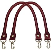2pcs 16" Leather Replacement Shoulder Strap for Handbags Purse Bags Laptop Bag—Burgundy Leather and Golden Clasp