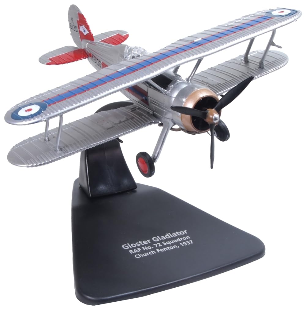 Oxford Diecast 1:72 RAF No.72 Sqn - Church Fenton 1937 Gloster Gladiator Collectable model AC122