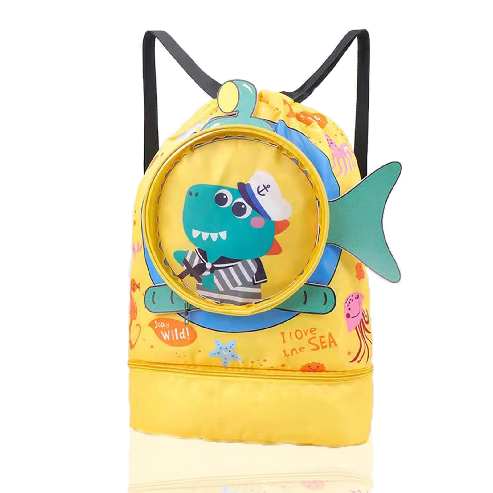 Photo 1 of Gsiujch Kids Dry Wet Swim Backpack For Swimmers,Sport Knapsack for Kids,Sports Swim Bag,Waterproof Sports Backpack Dry Wet Separated Sack(Yellow)