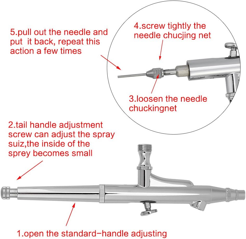 FTVOGUE JP-131T Airbrush Kit Gravity Feed Double-Action Trigger Paint Sprayer Set for Artist Painting Cake Decorating - Image 5