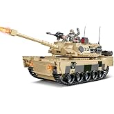 SEMKY Military Series M1 Abrams Tank MOC Building Blocks and Engineering Toy（1206Pieces），with 3 Figure,WW2 Army Tank for Kid and Military Fan