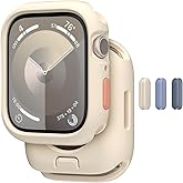 MAGEASY Protective Case for 44mm Apple Watch SE3, 45mm Apple Watch Series 9, 8, 7 | Shockproof Silicone Bumper, Skin - Starlight