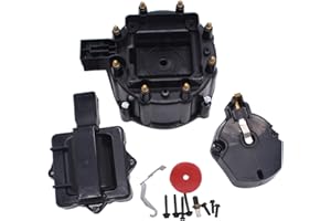 GSKMOTOR Performance Black HEI Large Distributor Cap Rotor Kit Fits for Chevy GM SBC BBC 305 350 454