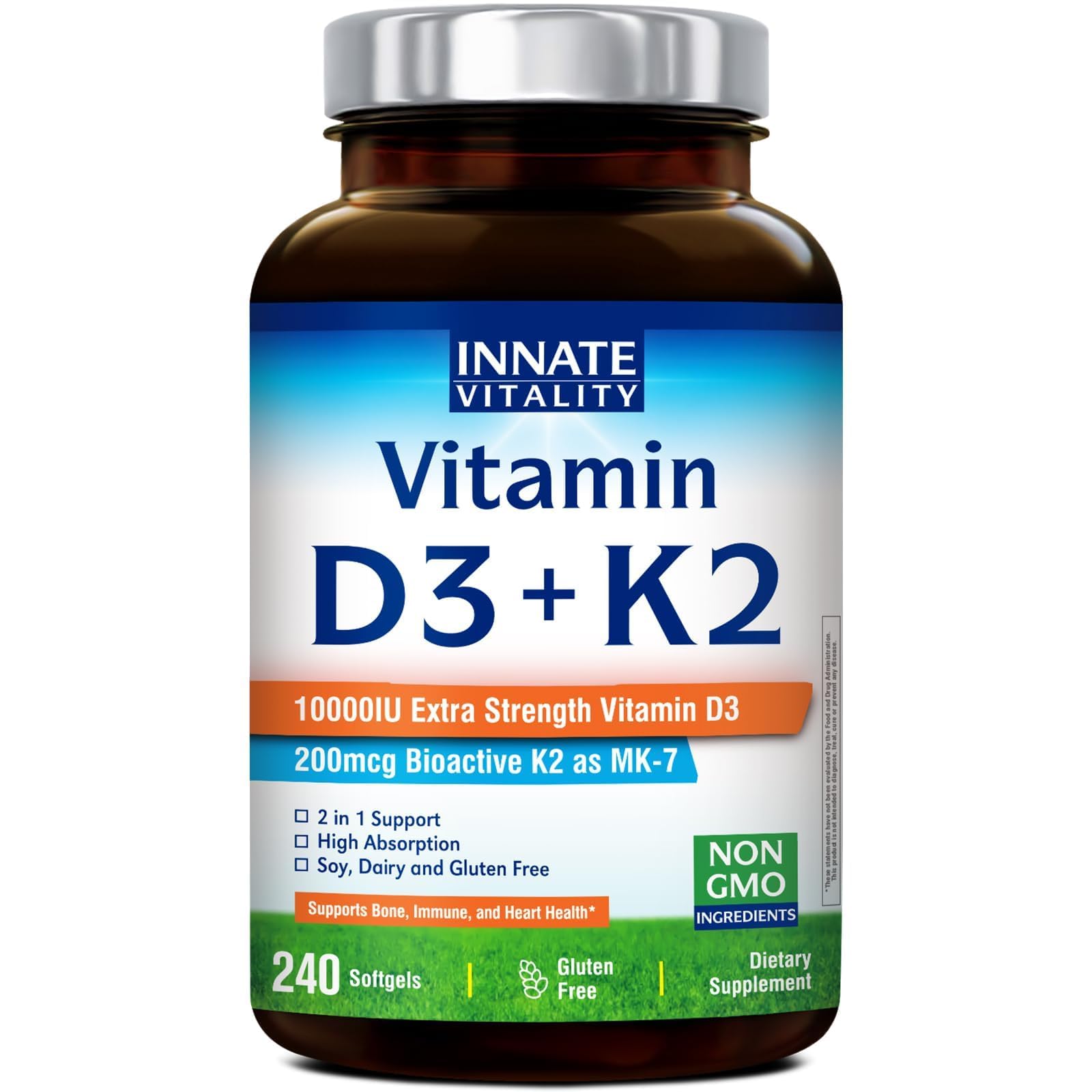 Vitamin D3 10000 IU + K2 200 mcg