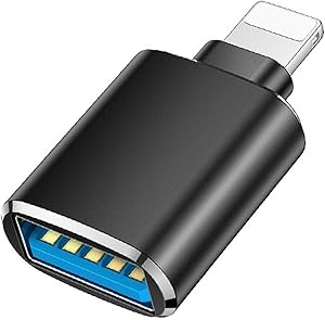 Lightning Male to USB Female Camera Adapter,ROSYCLO Apple MFi Certified USB3.0 OTG Portable Data Sync Converter for iPhone 12 11 X 8 7 Plus Max/iPad Air Pro,Card Reader,Flash Drive,MIDI Keyboard,Hubs