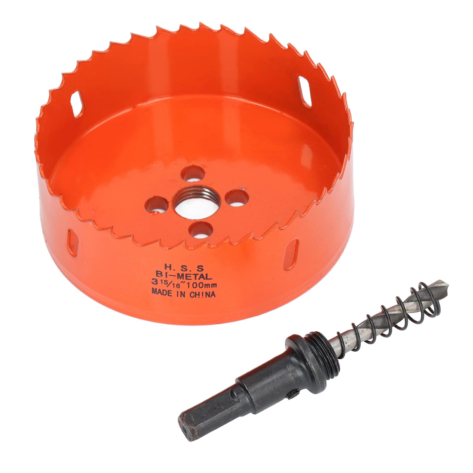 Bimetal Hole Saw, High Wear Resistance, Impact Resistant Teeth, Heavy Duty HSS Hole Saw for Wood, PVC, Metal (3-15/16(100mm))