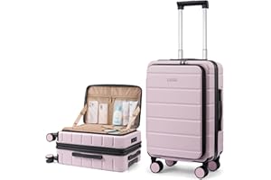 LOVEVOOK Carry On Luggage 22x14x9 Airline Approved with Spinner Wheels, 20 Inch Small Carry On Suitcase with TSA Lock, Expand