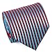 Paul Malone Necktie Set 100% Silk Tie, Handkerchief and Cufflinks, Red and Turquoise