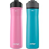 Contigo Cortland Chill 2.0 Stainless Steel Water Bottle with AUTOSEAL Lid 24 oz Juniper and Azalea 2-Pack