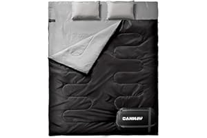 CANWAY Double Sleeping Bag for Adults 2 Person Sleeping Bag with 2 Pillows for Camping Queen Size Sleeping Double Adult Bag S