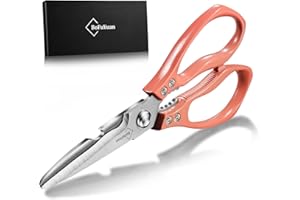 BoFuYuan Kitchen Shears for Food Heavy-Duty: Multipurpose Kitchen Shears for Cutting Chicken, Bone, Meat, Food, (9'' Pink)