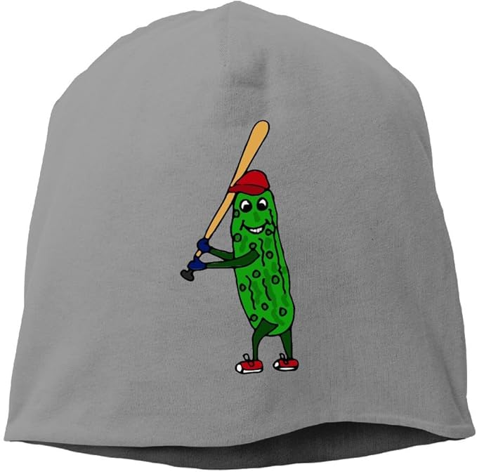 Funny Pickle Playing Baseball Unisex Knit Hat Soft Stretch