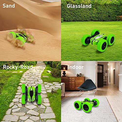 Remote Control Car RC Cars - Drift High Speed Off Road Stunt Truck, 4WD Race Toy with Two Rechargeable Batteries, Cool Birthday Gifts for Boys Age 3 5 6 7 8 9 10 11 Year Old Kids Toys (Green)