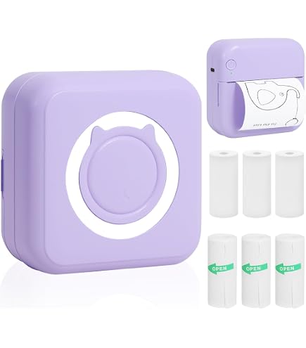 Mini Bluetooth Sticker Printer With 11 Paper Rolls - Inkless Thermal ...